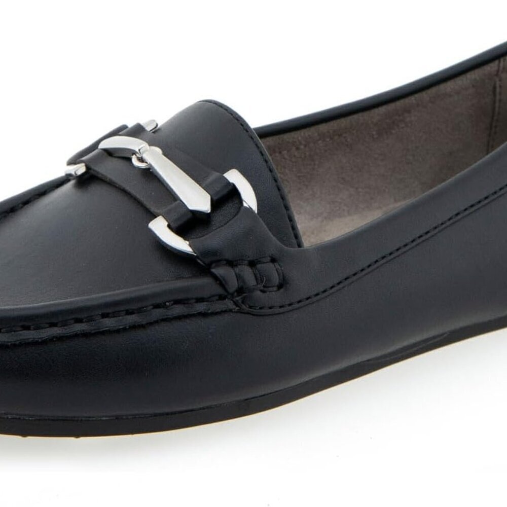 Women's Faux Leather Drive Loafer Rubber Sole Padded Insole Casual Flat - Picture 1 of 6
